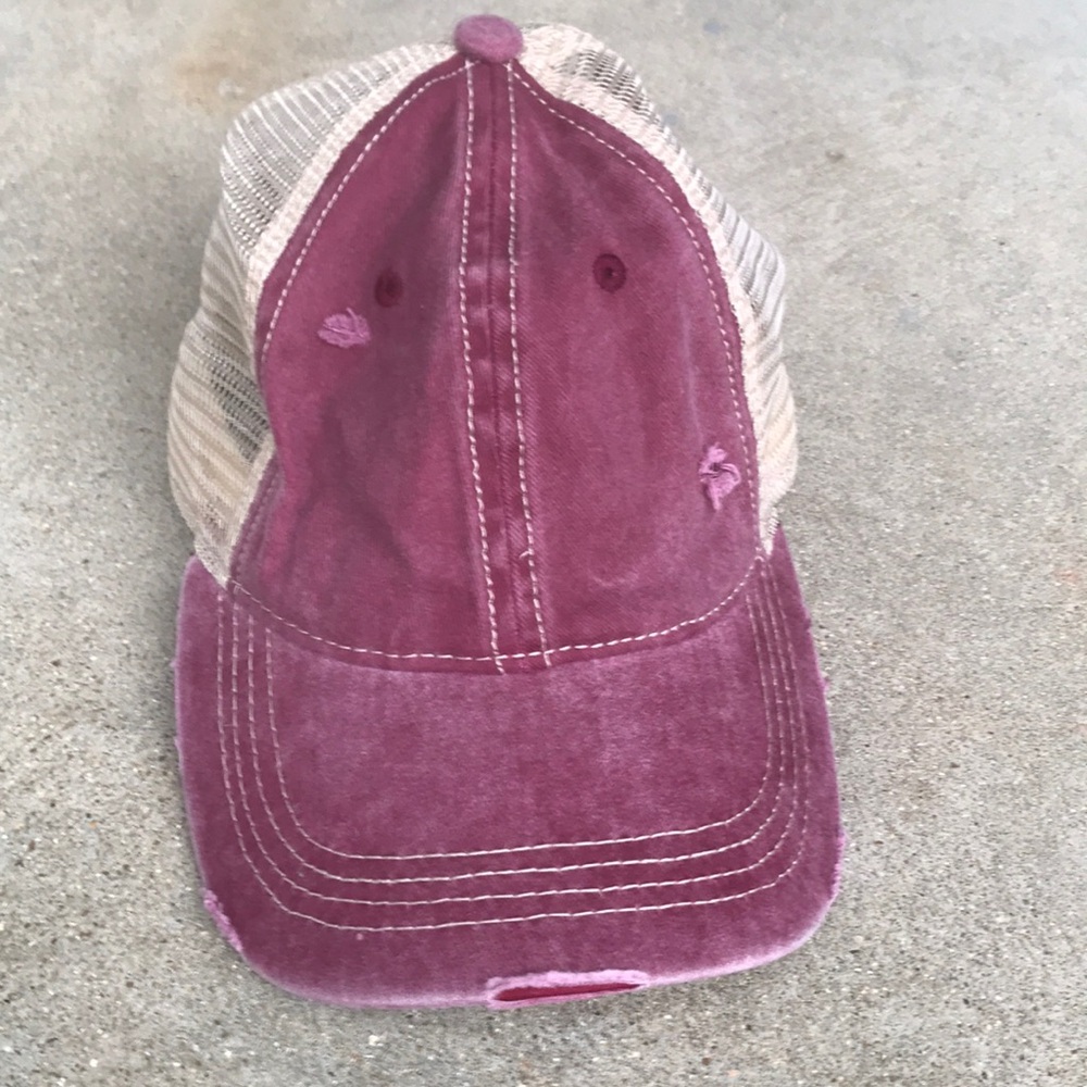 C.C. Distressed Ponytail Hat